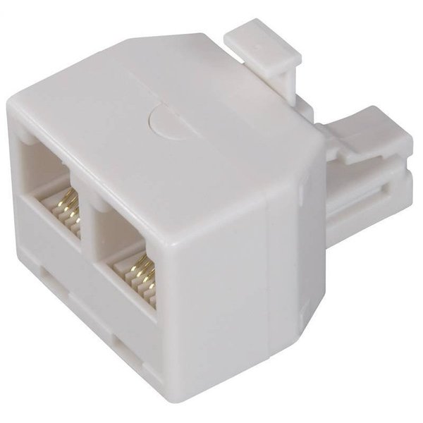 Zenith Adapter Phone Outlet 2-Way Wht TS1001SPJ2W
